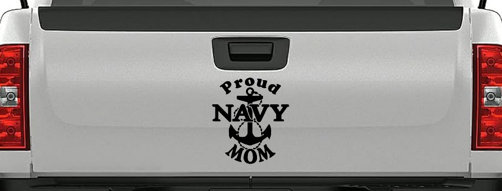 Proud Navy Mom Anchor Military Car or Truck Window Decal Sticker