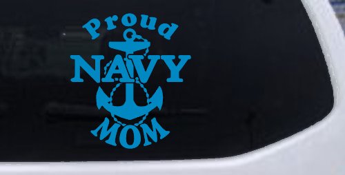 Proud Navy Mom Anchor Military Car or Truck Window Decal Sticker