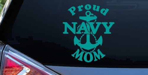 Proud Navy Mom Anchor Military Car or Truck Window Decal Sticker