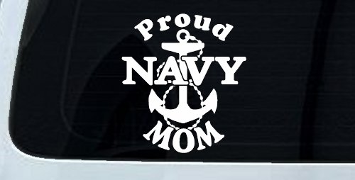 Proud Navy Mom Anchor Military Car or Truck Window Decal Sticker