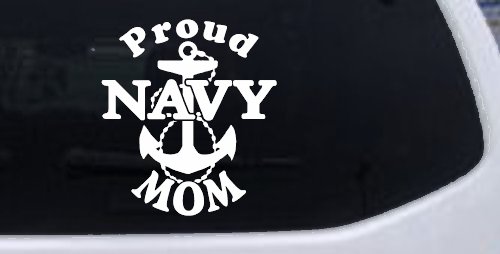 Proud Navy Mom Anchor Military Car or Truck Window Decal Sticker