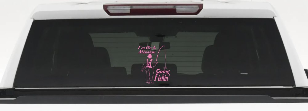 Im On A Mission Going Fishin Fishing Car or Truck Window Decal Sticker