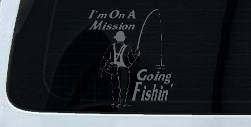 Im On A Mission Going Fishin Fishing Car or Truck Window Decal Sticker