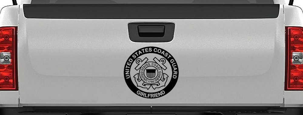 United States Coast Guard Girlfriend Military Car or Truck Window Vinyl Decal Sticker (Black)