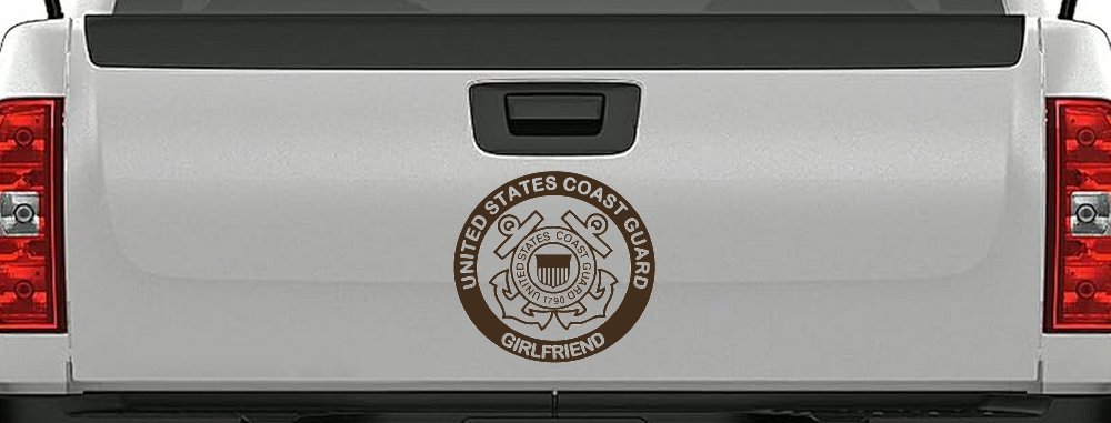 United States Coast Guard Girlfriend Military Car or Truck Window Vinyl Decal Sticker (Brown)