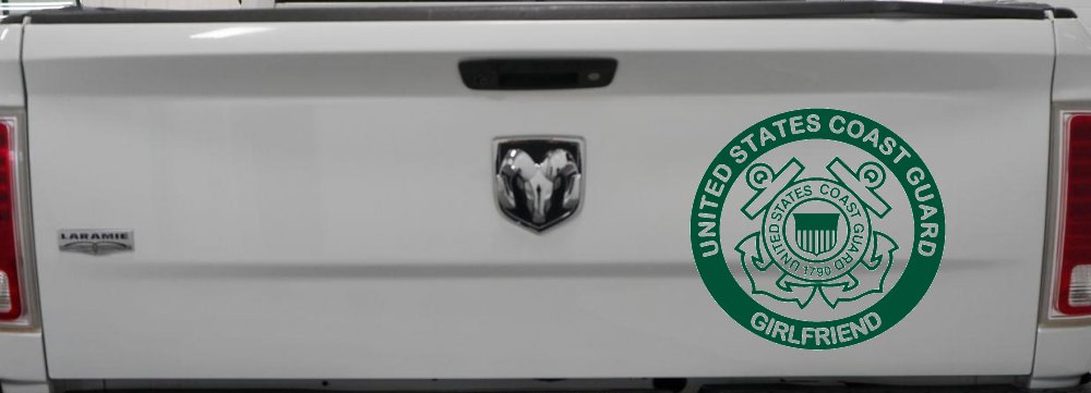 United States Coast Guard Girlfriend Military Car or Truck Window Vinyl Decal Sticker (Dark Green)