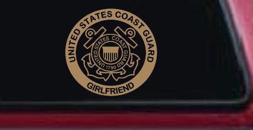 United States Coast Guard Girlfriend Military Car or Truck Window Decal Sticker (Light Brown)