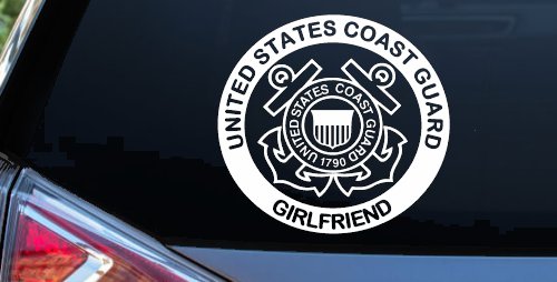 United States Coast Guard Girlfriend Military Car or Truck Window Vinyl Decal Sticker (White)