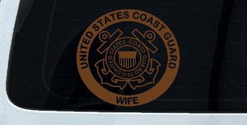 United States Coast Guard Wife Military Car or Truck Window Decal Sticker (Copper)