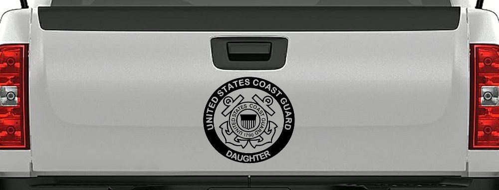 United States Coast Guard Daughter Military Car or Truck Window Decal Sticker (Black)