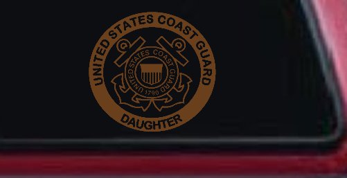 United States Coast Guard Daughter Military Car or Truck Window Decal Sticker (Copper)