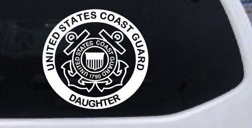United States Coast Guard Daughter Military Car or Truck Window Vinyl Decal Sticker (White)
