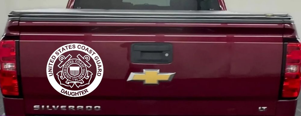 United States Coast Guard Daughter Military Car or Truck Window Decal Sticker