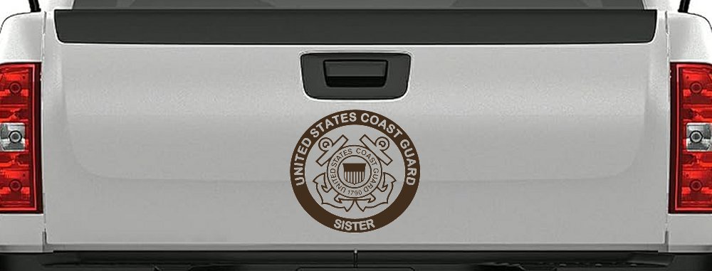 United States Coast Guard Sister Military Car or Truck Window Vinyl Decal Sticker (Brown)