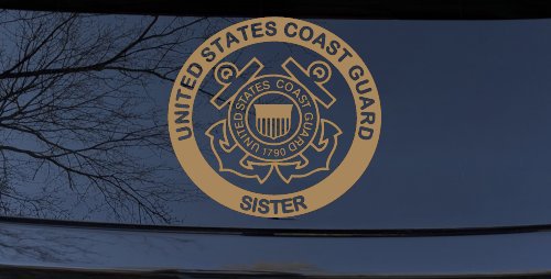 United States Coast Guard Sister Military Car or Truck Window Vinyl Decal Sticker (Light Brown)