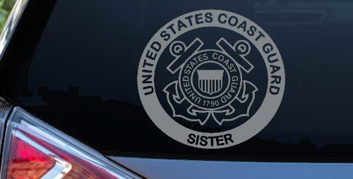 United States Coast Guard Sister Military Car or Truck Window Decal Sticker (Telegrey)