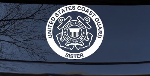 United States Coast Guard Sister Military Car or Truck Window Vinyl Decal Sticker (White)