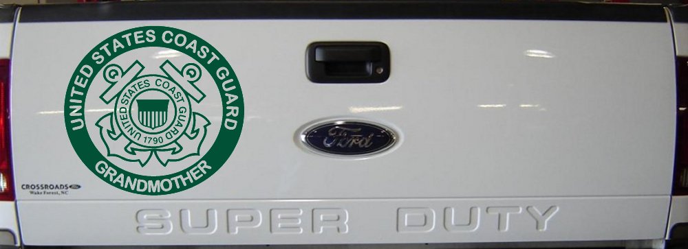 United States Coast Guard Grandmother Military Car or Truck Window Decal Sticker (Dark Green)