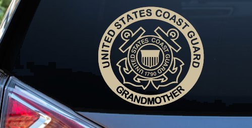 United States Coast Guard Grandmother Military Car or Truck Window Decal Sticker (Desert Sand)