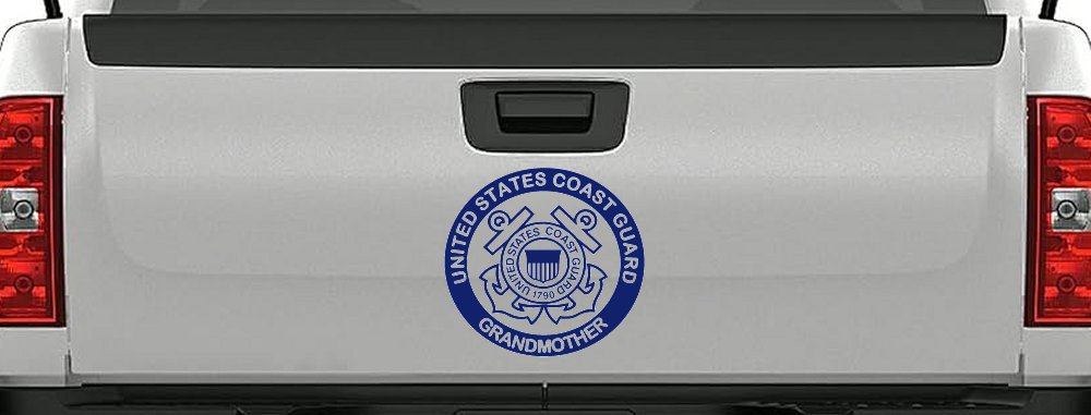 United States Coast Guard Grandmother Military Car or Truck Window Decal Sticker (Navy)