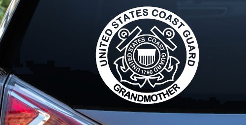 United States Coast Guard Grandmother Military Car or Truck Window Vinyl Decal Sticker (White)
