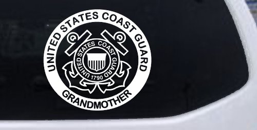 United States Coast Guard Grandmother Military Car or Truck Window Vinyl Decal Sticker (White)