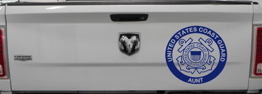 United States Coast Guard Aunt Military Car or Truck Window Decal Sticker (Navy)