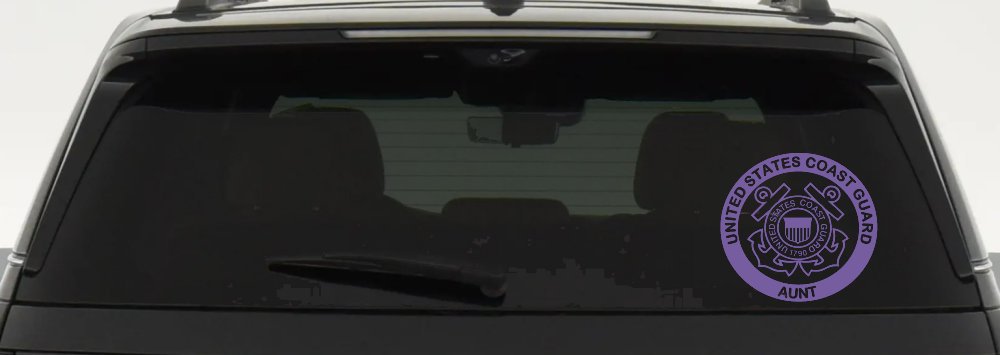 United States Coast Guard Aunt Military Car or Truck Window Vinyl Decal Sticker (Purple)