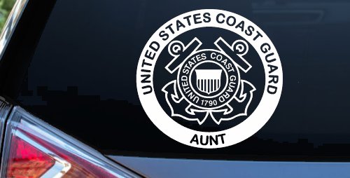 United States Coast Guard Aunt Military Car or Truck Window Vinyl Decal Sticker (White)