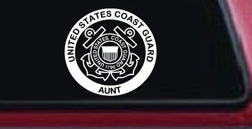 United States Coast Guard Aunt Military Car or Truck Window Vinyl Decal Sticker (White)