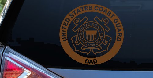 United States Coast Guard Dad Military Car or Truck Window Decal Sticker (Copper)