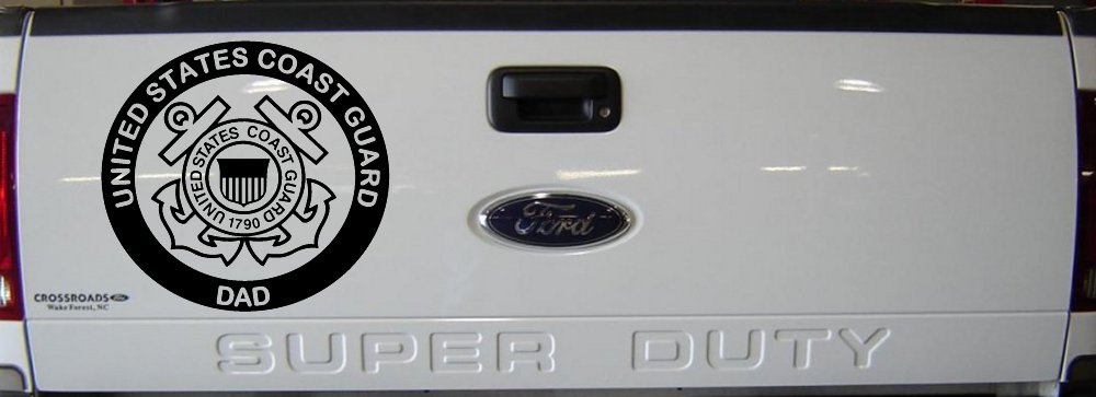 United States Coast Guard Dad Military Car or Truck Window Decal Sticker (Matte Black)