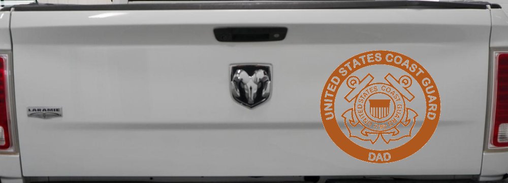 United States Coast Guard Dad Military Car or Truck Window Vinyl Decal Sticker (Nut Brown)