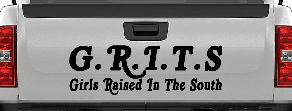 GRITS Girls Raised In The South Country Car or Truck Window Decal Sticker (Black)
