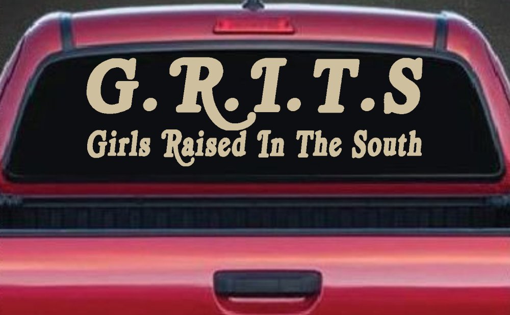 GRITS Girls Raised In The South Country Car or Truck Window Decal Sticker (Desert Sand)