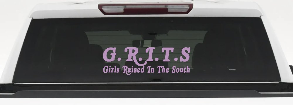 GRITS Girls Raised In The South Country Car or Truck Window Decal Sticker (Lilac)