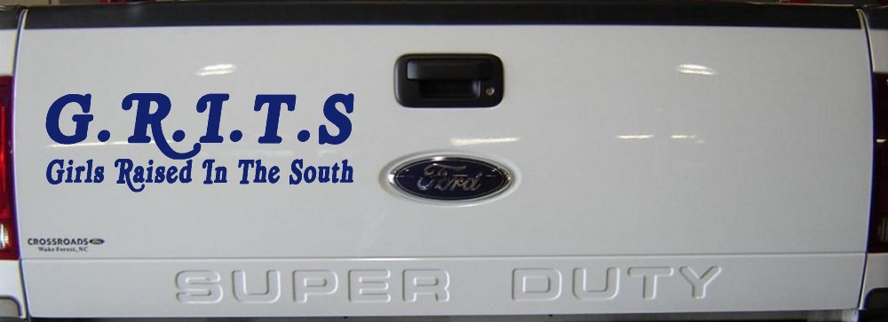 GRITS Girls Raised In The South Country Car or Truck Window Decal Sticker (Navy)