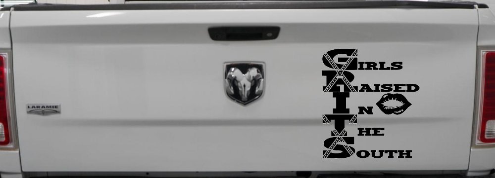 GRITS Girls Raised In The South Country Car or Truck Window Decal Sticker (Black)