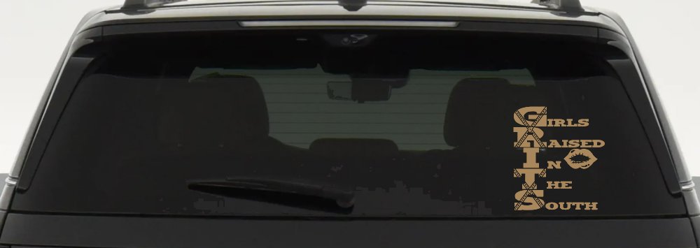 GRITS Girls Raised In The South Country Car or Truck Window Decal Sticker (Light Brown)