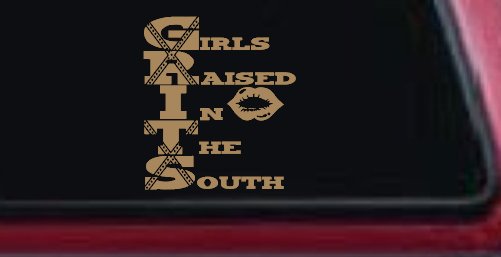 GRITS Girls Raised In The South Country Car or Truck Window Decal Sticker (Light Brown)