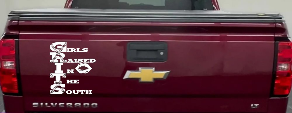 GRITS Girls Raised In The South Country Car or Truck Window Decal Sticker (White)