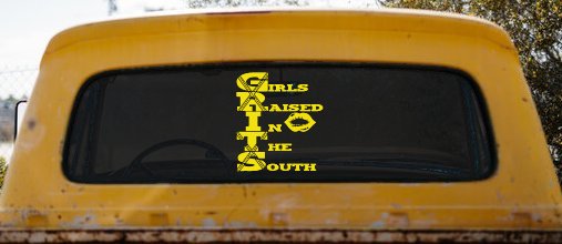 GRITS Girls Raised In The South Country Car or Truck Window Decal Sticker (Yellow)