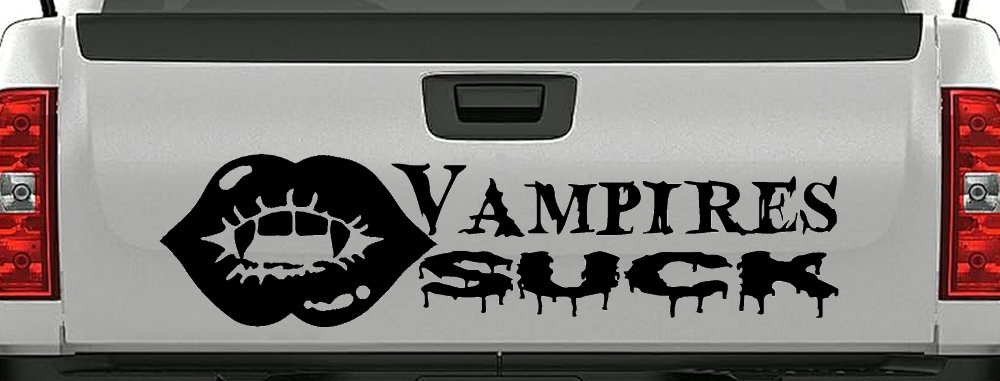 Funny Vampires Suck Car or Truck Window Decal Sticker (Black)