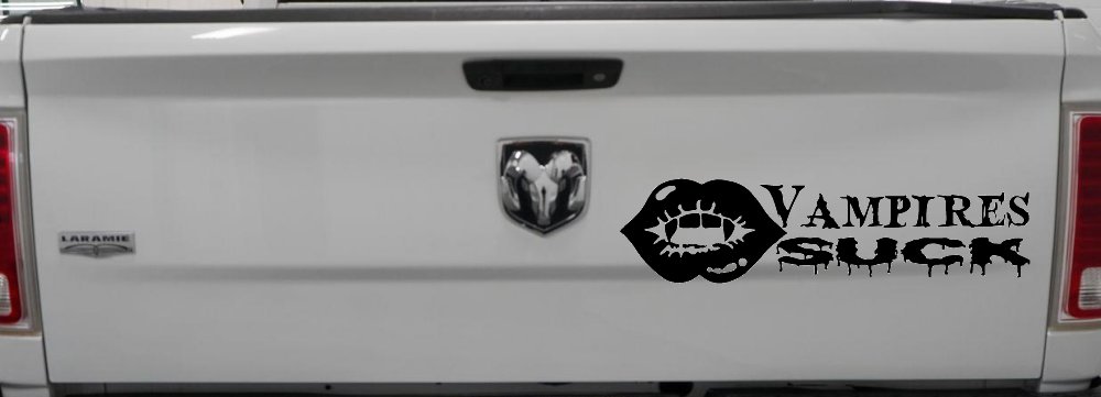Funny Vampires Suck Car or Truck Window Decal Sticker (Black)
