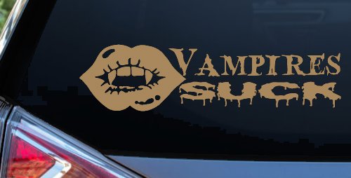 Funny Vampires Suck Car or Truck Window Decal Sticker (Light Brown)