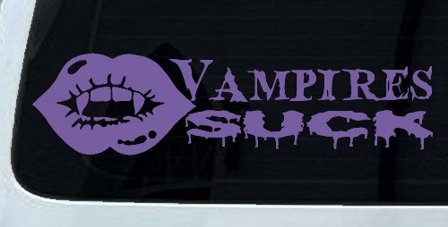 Funny Vampires Suck Car or Truck Window Decal Sticker (Purple)