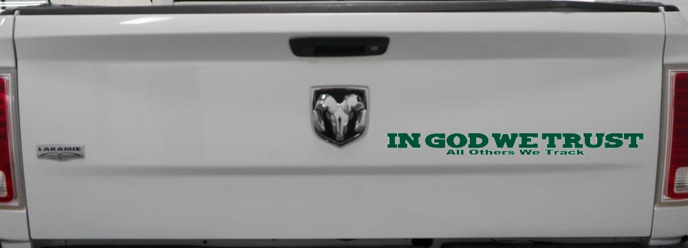 In God We Trust All Others We Track Military Car or Truck Window Decal Sticker