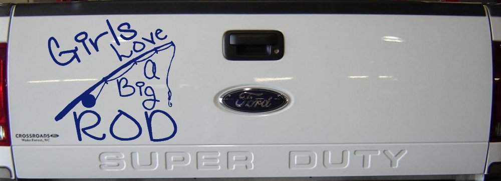 Funny Fishing Girls Love A Big Rod Fishing Car or Truck Window Decal Sticker