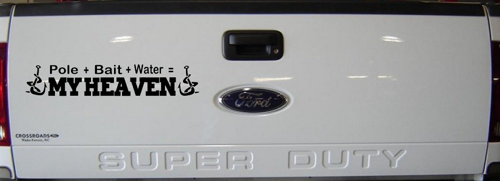 Pole Bait Water My Heaven Fishing Car or Truck Window Decal Sticker