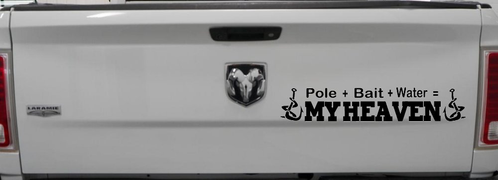 Pole Bait Water My Heaven Fishing Car or Truck Window Decal Sticker